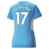 Manchester City F.C. Kevin De Bruyne #17 Replika Hemmatröja Damer 2021/22 blå Kortärmad