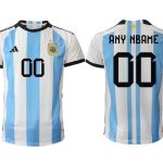 Köpa Argentina Hemmatröja FIFA World Cup Qatar 2022 Herr Fotbollströjor Vit blå Kortärmad