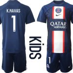 Paris Saint-Germain K.NAVAS #1 Hemmatröja Barn 2022-23 Kortärmad (+ Korta byxor)