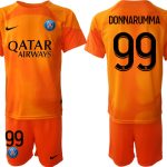 DONNARUMMA #99 Paris Saint-Germain PSG Målvakt Tröja Herr 2022-23 orange Fotbollströja Set