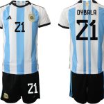 DYBALA #21 Argentina Hemmatröja VM 2022 Herr Kortärmad + Korta byxor