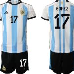 GOMEZ #17 Argentina Hemmatröja VM 2022 Herr Kortärmad + Korta byxor