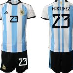 MARTINEZ #23 Argentina Hemmatröja VM 2022 Herr Kortärmad + Korta byxor