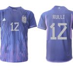 RULLI #12 Argentina Bortatröja VM 2022 purpurfärgad Kortärmad fotbollströjor för män