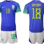 ANTONY #18 Herr Brasilien Bortatröja Herr VM 2022 Kortärmad Fotbollströja Set