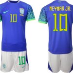 NEYMAR JR. #10 Herr Brasilien Bortatröja Herr VM 2022 Kortärmad Fotbollströja Set