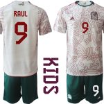 RAUL #9 Mexiko Bortatröja Barn VM 2022 Kortärmad + Korta byxor