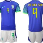 RICHARLISON #9 Herr Brasilien Bortatröja Herr VM 2022 Kortärmad Fotbollströja Set