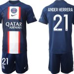 ANDER HERRERA #21 Paris Saint-Germain PSG Hemmatröja Herr 2023 Kortärmad + Korta byxor