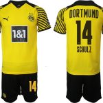 Beställa Fotbollströjor Schulz 14# Borussia Dortmund Hemmatröja Herr 2023 Kortärmad+ Korta byxor