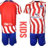 Billigt Atlético Madrid Hemmatröja 2023 Fotbollströjor barn billigt Kortärmad + Korta byxor