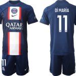 Di MARiA #11 Paris Saint-Germain PSG Hemmatröja Herr 2023 Kortärmad + Korta byxor