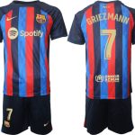 Fotbollströjor Barcelona 2023 Hemmatröja Herr Kortärmad + Korta byxor med tryck GRIEZMANN 7