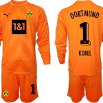 Köpa KOBEL #1 Borussia Dortmund Målvaktströja Herr 2023 orange Långärmad + Korta byxor