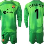 Köpa TERSTEGEN #1 FC Barcelona 2023 Målvaktströja Herr grön Långärmad