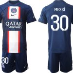 MESSi #30 Paris Saint-Germain PSG Hemmatröja Herr 2023 Kortärmad + Korta byxor