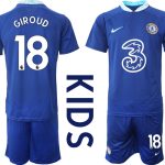 Nya Chelsea Hemmatröja Barn 2023 Kortärmad Fotbollströja Set med tryck GIROUD 18