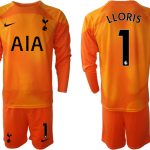 Nya LLORIS #1 Tottenham Hotspur 2023 Målvaktströja Herr orange Långärmad