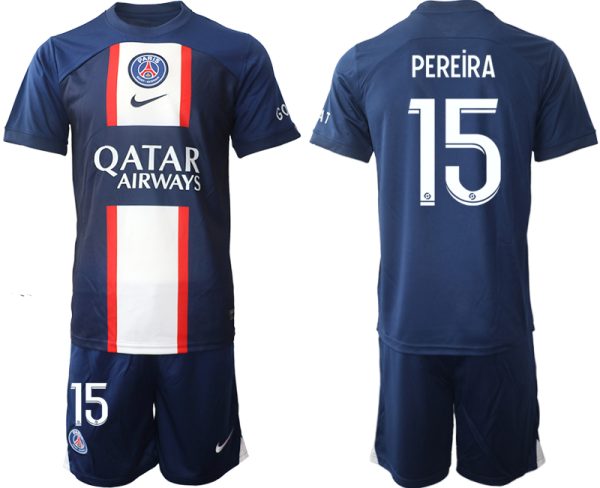 PEREiRA #15 Paris Saint-Germain PSG Hemmatröja Herr 2023 Kortärmad + Korta byxor