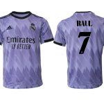 Real Madrid Bortatröja Herr 2023 Kortärmad Fotbollströjor med tryck RAUL 7