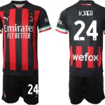 AC Milan Hemmatröja Herr 2023 Kortärmad + Korta byxor med namn KJAER 24 Köp Billiga Fotbollströjor