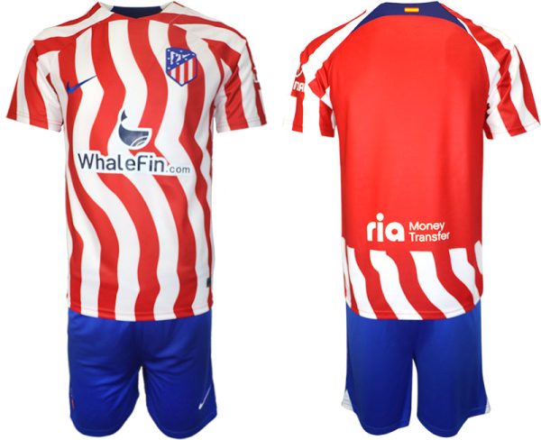 Atlético Madrid Hemmatröja 2023 Herr Kortärmad + Korta byxor Fotbollströjor Butik