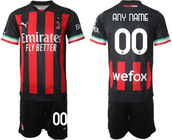 Beställa Fotbollströjor AC Milan Hemmatröja Herr 2023 Kortärmad + Korta byxor