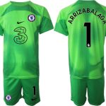 Beställa Fotbollströjor Chelsea FC 2023 Målvaktströja Grön Fotbollströjor För Män ARRIZABALAGA 1 Kortärmad shorts