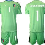 Beställa Fotbollströjor Italien Målvaktströja 2023 Herr grön Fotbollströjor Kortärmad Fotbollströja Set med tryck DONNARUMMA 1