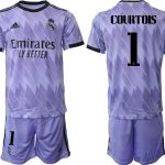 Beställa Fotbollströjor Real Madrid Bortatröja 2023 Fotbollsställ för Herr med tryck COURTOIS 1