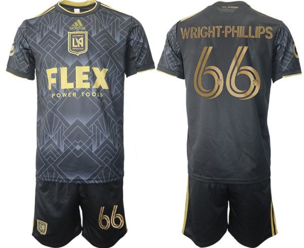 Billigt WRIGHT-PHILLIPS #66 LAFC Los Angeles FC Hemmatröja Herr 2023 Kortärmad + Korta byxor