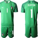 BUFFON #1 Italien Målvaktströja WM 2022 grön Fotbollströjor För Män Kortärmad + Korta byxor Fotbollströjor Billigt