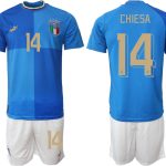 CHIESA #14 Italien Hemmatröja 2022 Fotbollströjor Herr billigt Kortärmad + Korta byxor Fotbollströja med namn