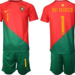 Fotbollströjor Butik Portugal Hemmatröja VM 2022 för Herr Kortärmad + Korta byxor med namn RUI PATRICIO 1