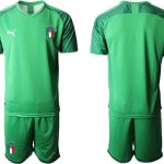 Italien Målvaktströja WM 2022 grön Fotbollströjor För Män Kortärmad + Korta byxor fotbollströja set