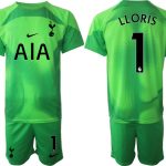 Köpa Nya Tottenham Hotspur 2023 Herr Målvaktströja grön Fotbollströja Set med tryck LLORIS 1 Tracksuit