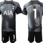 Köpa Tottenham Hotspur 2023 Herr Målvaktströja svart Kortärmad + Korta byxor med tryck LLORIS 1 Kortärmad shorts