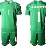 Nya DONNARUMMA #1 Italien Målvaktströja WM 2022 grön Fotbollströjor För Män Kortärmad + Korta byxor