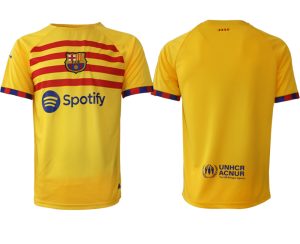 Nya FC Barcelona 2023 Herr gul Kortärmad Fotbollströjor Butik