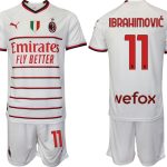 Nya IBRAHIMOVIĆ #11 Billiga Fotbollströjor AC Milan Bortatröja Herr 2023 Kortärmad + Korta byxor