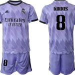 Nya Real Madrid Bortatröja 2023 Herr med tryck KROOS 8 Fotbollströja Set