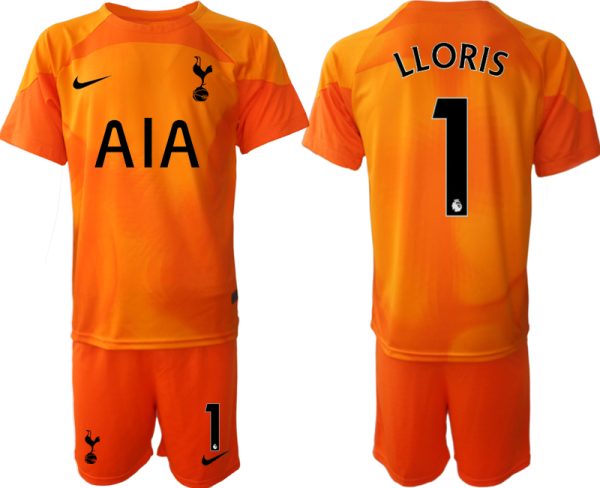 Nya Tottenham Hotspur 2023 Målvaktströja Kortärmad + Korta byxor LLORIS 1 tröja set