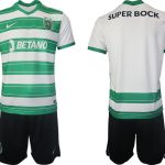 Sporting Lissabon Herr Hemmatröja Fotbollströja Set Kortärmad + Korta byxor Fotbollströja Set