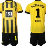 Billiga Fotbollströjor Fotbollsset Herr Borussia Dortmund BVB Hemmatröja 2023 Kortärmad + Korta byxor KOBEL 1