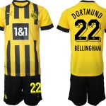 Billiga Fotbollströjor Herr Borussia Dortmund BVB Hemmatröja 2023 Kortärmad + Korta byxor BELLINGHAM 22