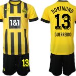 Billiga Fotbollströjor Herr Borussia Dortmund BVB Hemmatröja 2023 Kortärmad + Korta byxor GUERREIRO 13