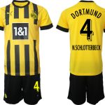 Billiga Fotbollströjor Herr Borussia Dortmund BVB Hemmatröja 2023 Kortärmad + Korta byxor N.SCHLOTTERBECK 4