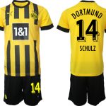 Billiga Fotbollströjor Herr Borussia Dortmund BVB Hemmatröja 2023 Kortärmad + Korta byxor SCHULZ 14