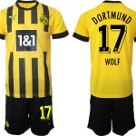 Billiga Fotbollströjor Herr Borussia Dortmund BVB Hemmatröja 2023 Kortärmad + Korta byxor WOLF 17