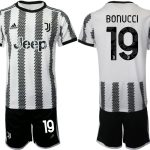 Billiga Fotbollströjor Herr Juventus Hemmatröja 2022-23 Kortärmad + Korta byxor BONUCCI 19